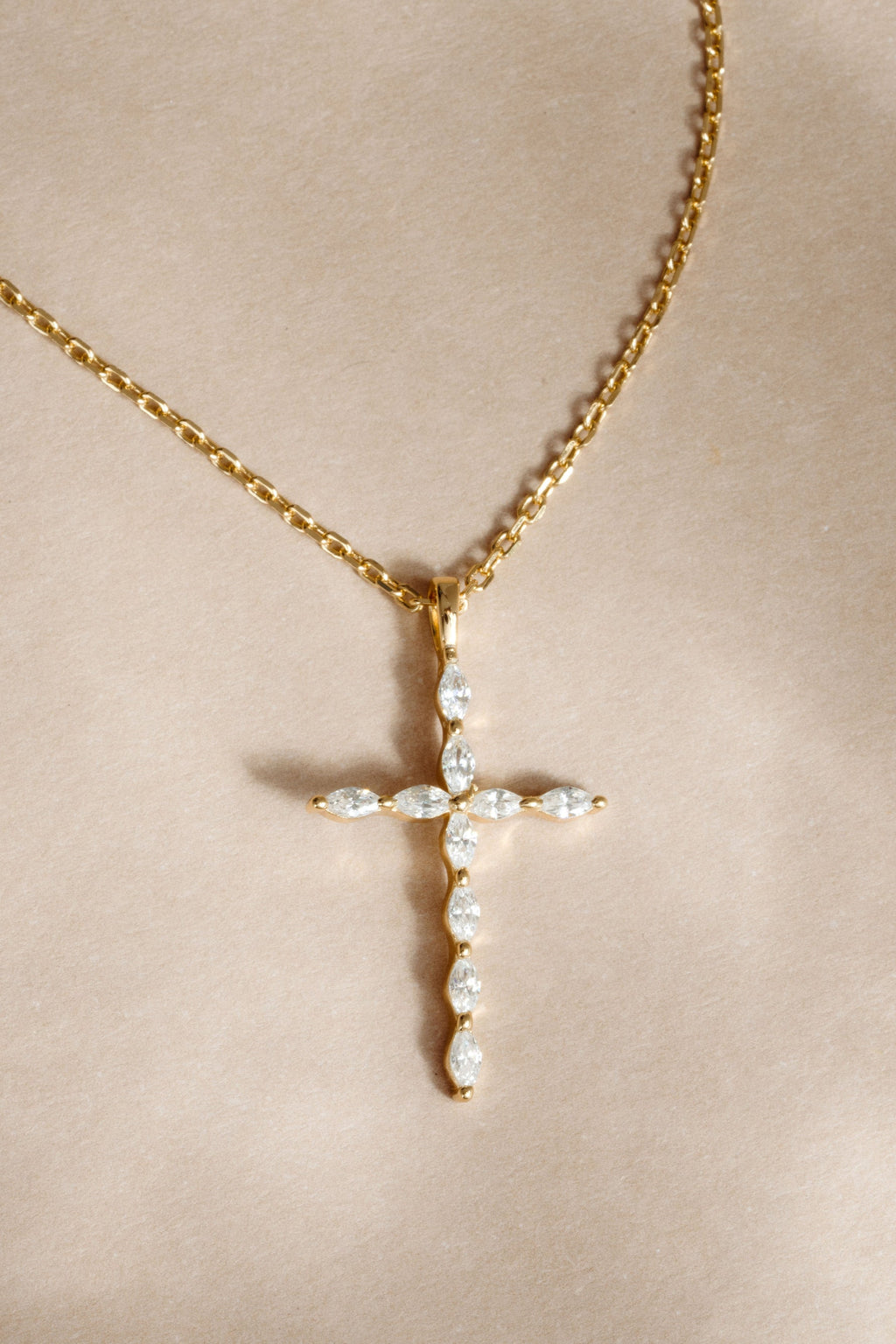 Marquise Cross Pendant Necklace