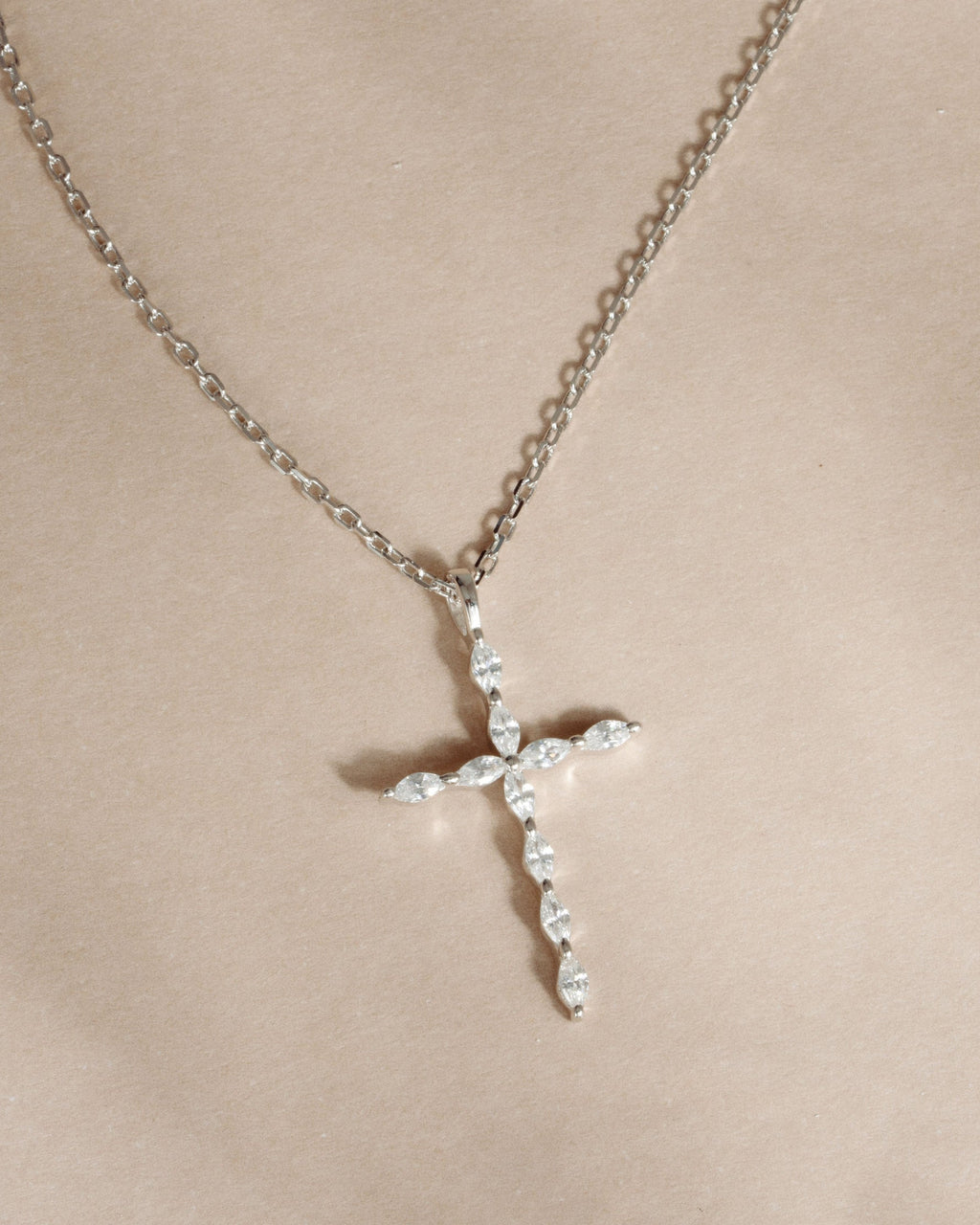 Marquise Cross Pendant Necklace