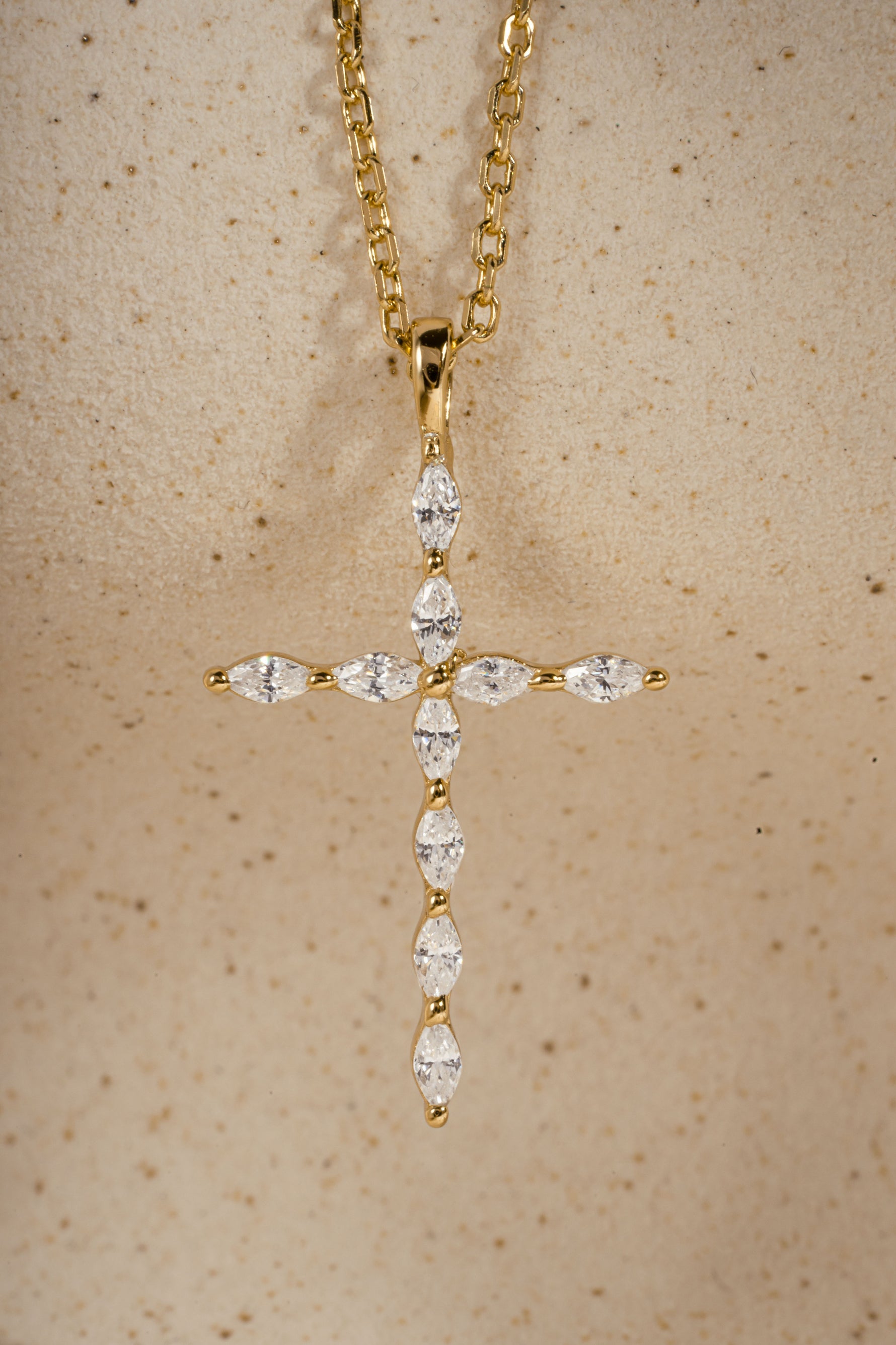 Marquise Cross Pendant Necklace