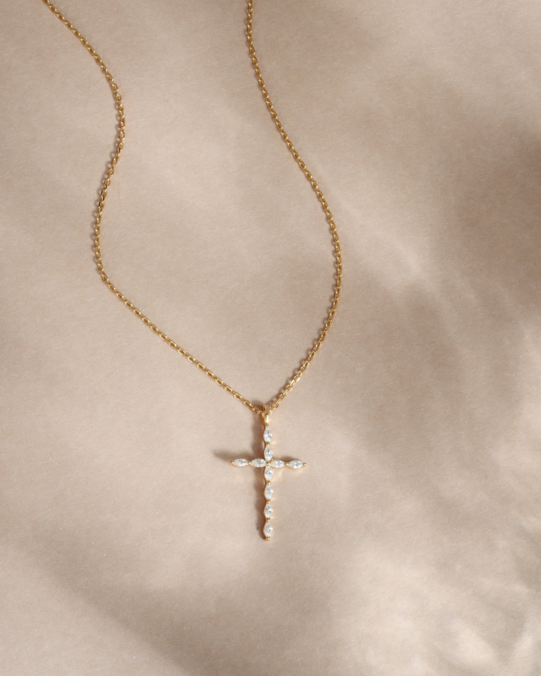 Marquise Cross Pendant Necklace
