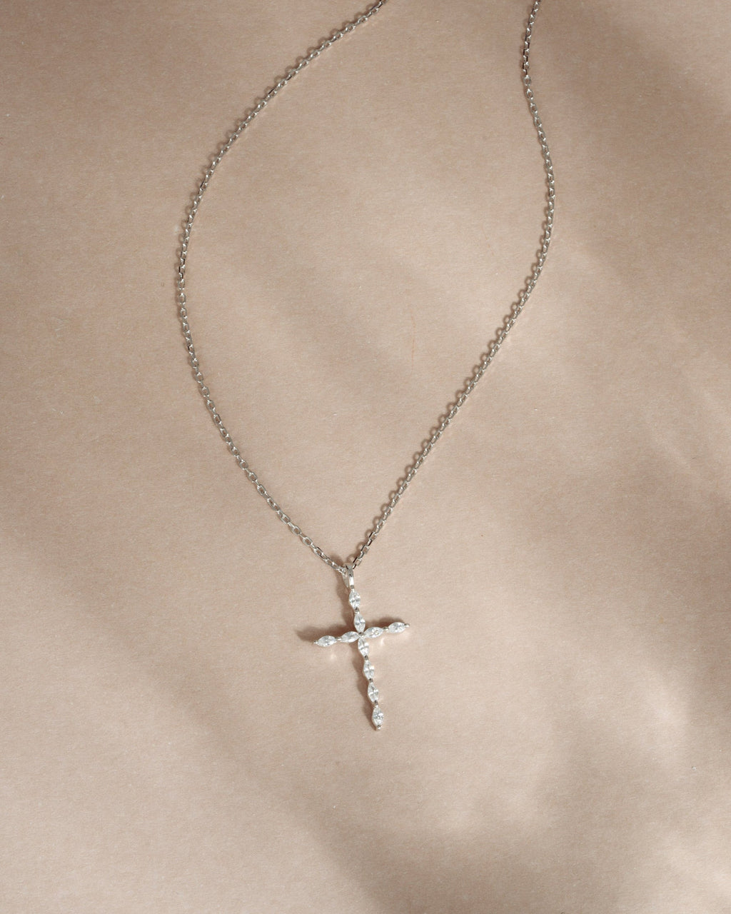 Marquise Cross Pendant Necklace