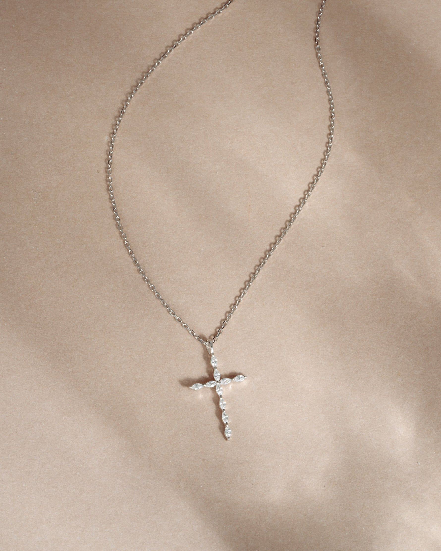 Marquise Cross Pendant Necklace