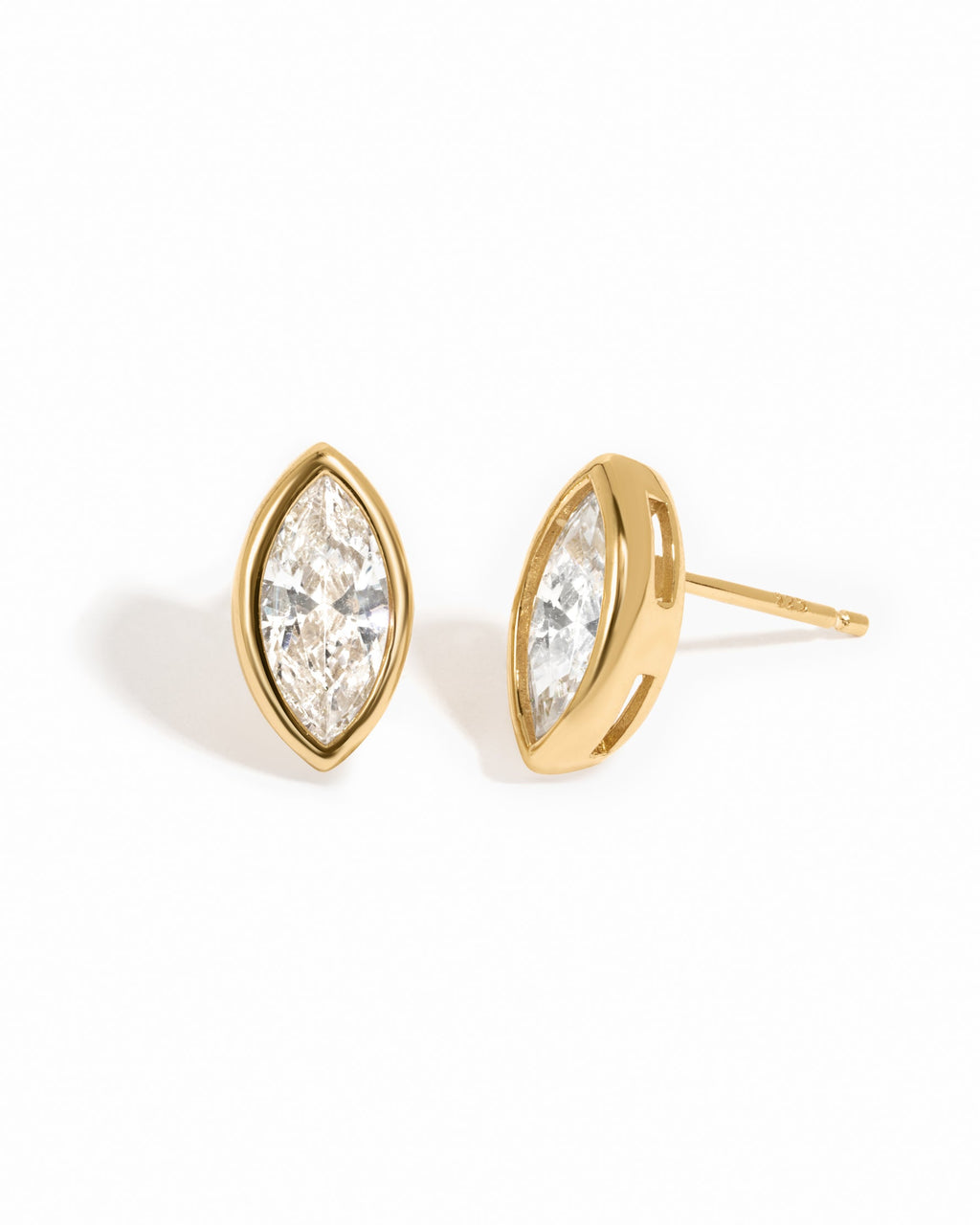 Marquise Bezel Solitaire Studs