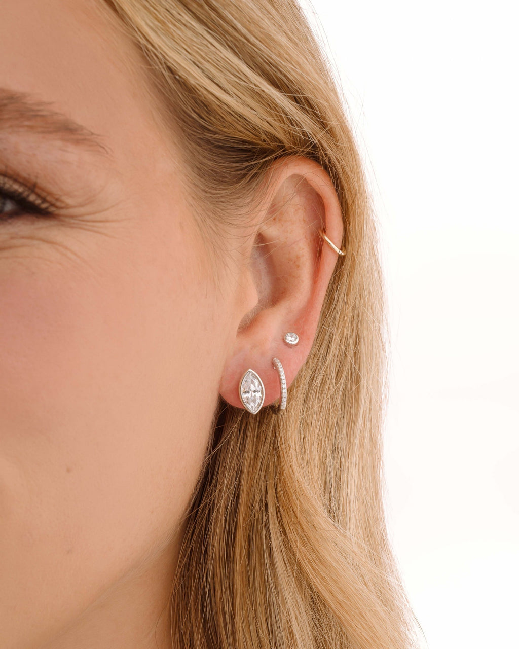 Marquise Bezel Solitaire Studs