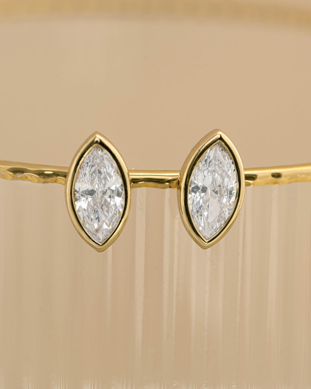 Marquise Bezel Solitaire Studs