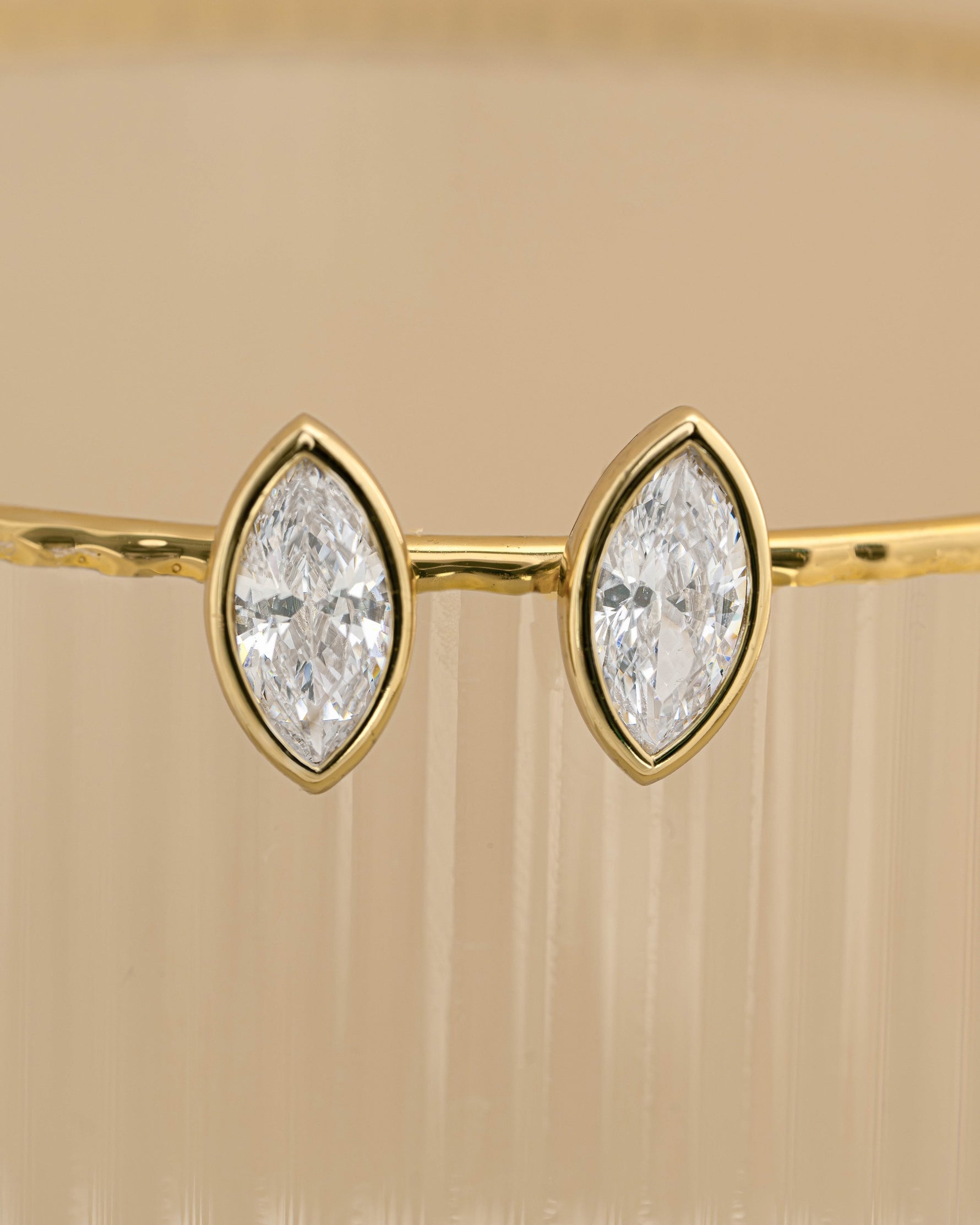 Marquise Bezel Solitaire Studs
