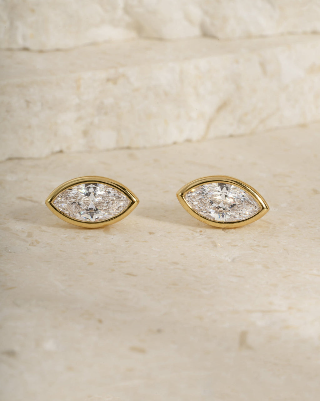 Marquise Bezel Solitaire Studs