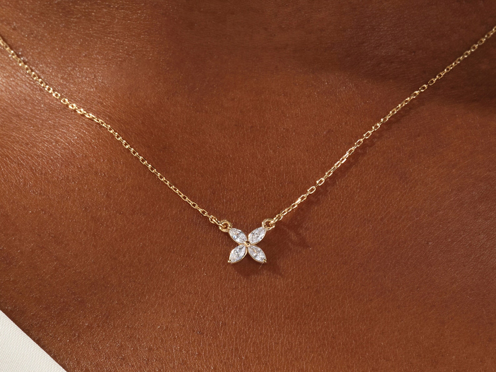 Marquise Cut Clover Necklace