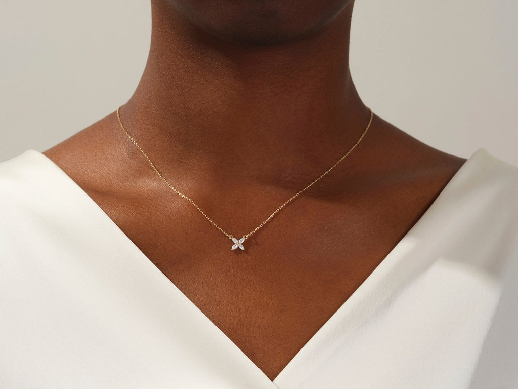 Marquise Cut Clover Necklace