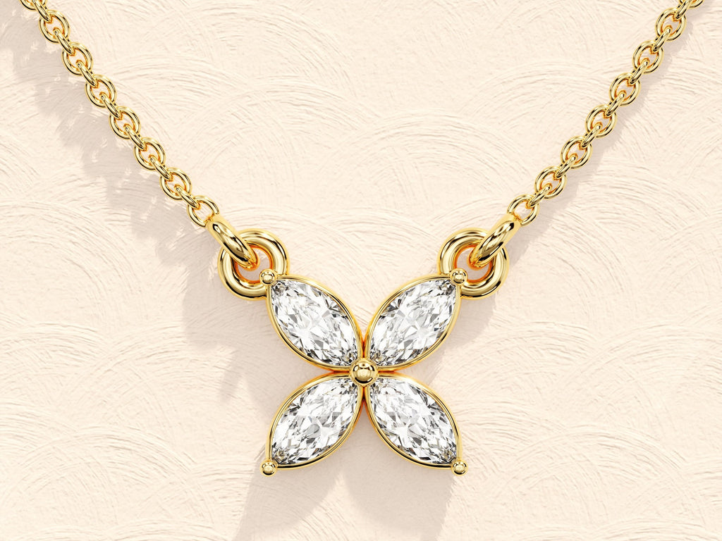 Marquise Cut Clover Necklace