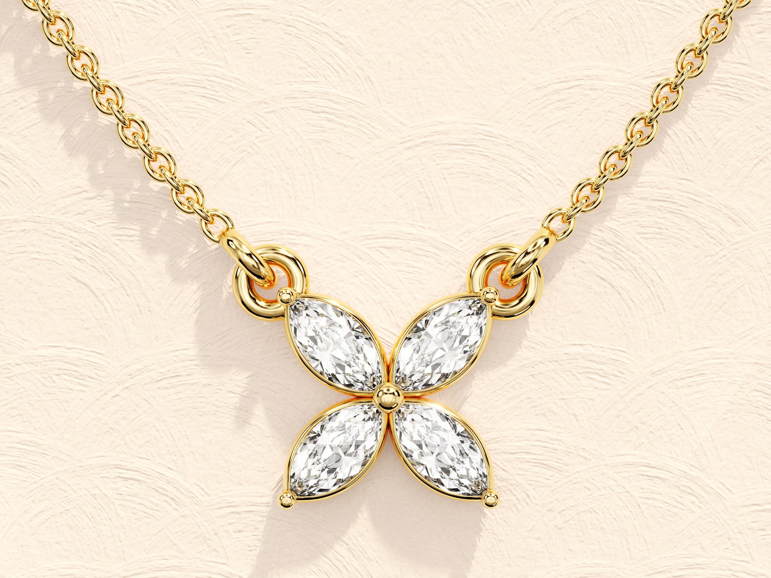 Marquise Cut Clover Necklace