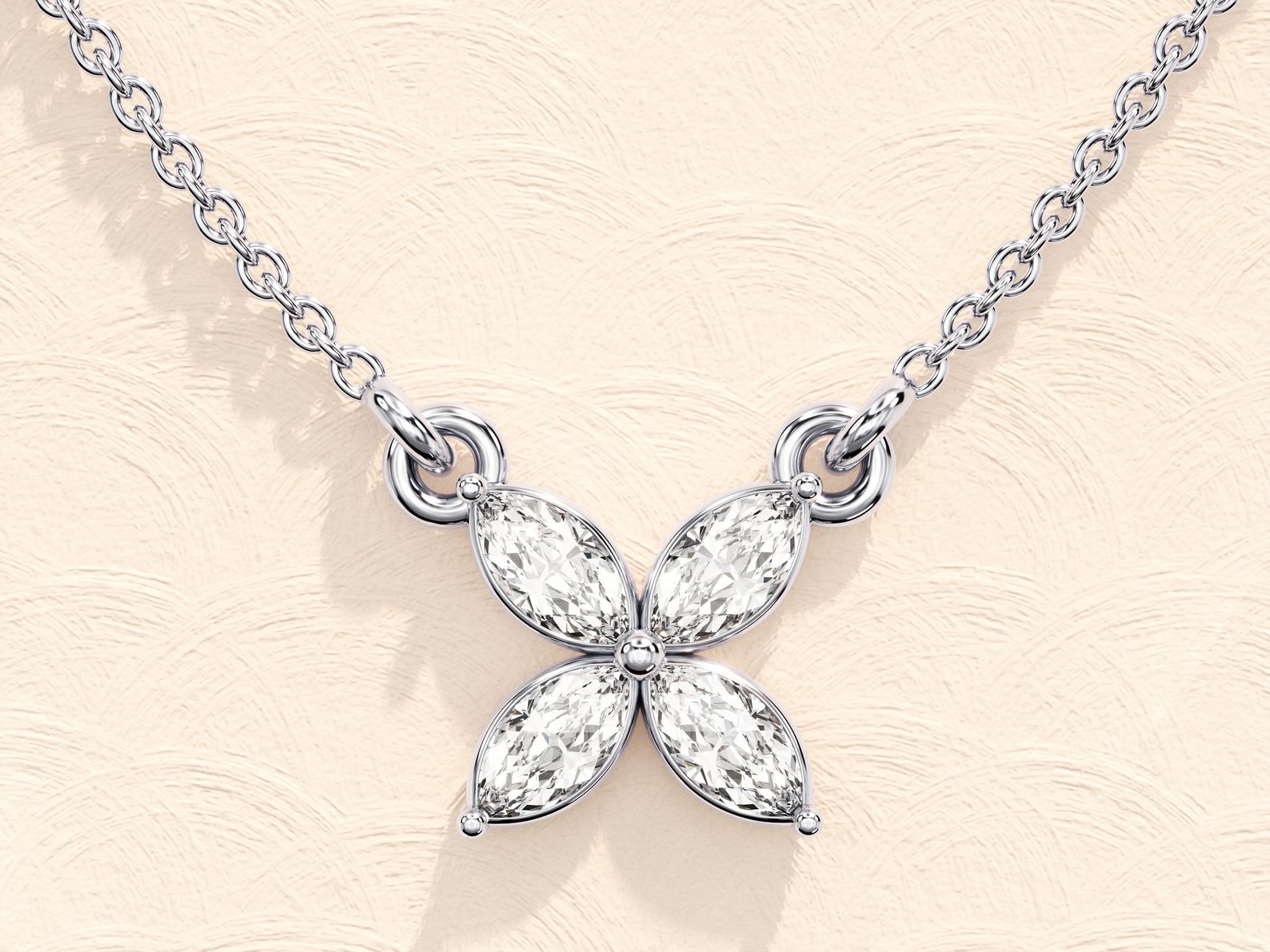Marquise Cut Clover Necklace