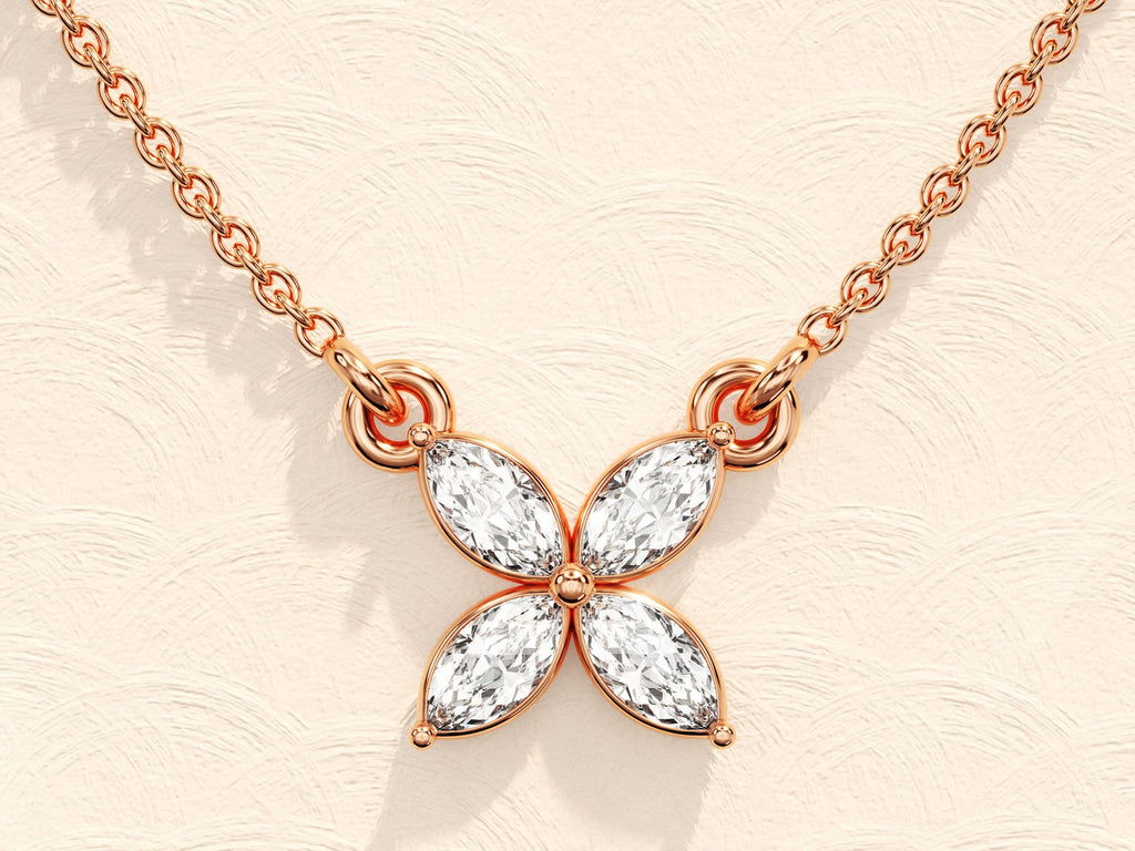 Marquise Cut Clover Necklace