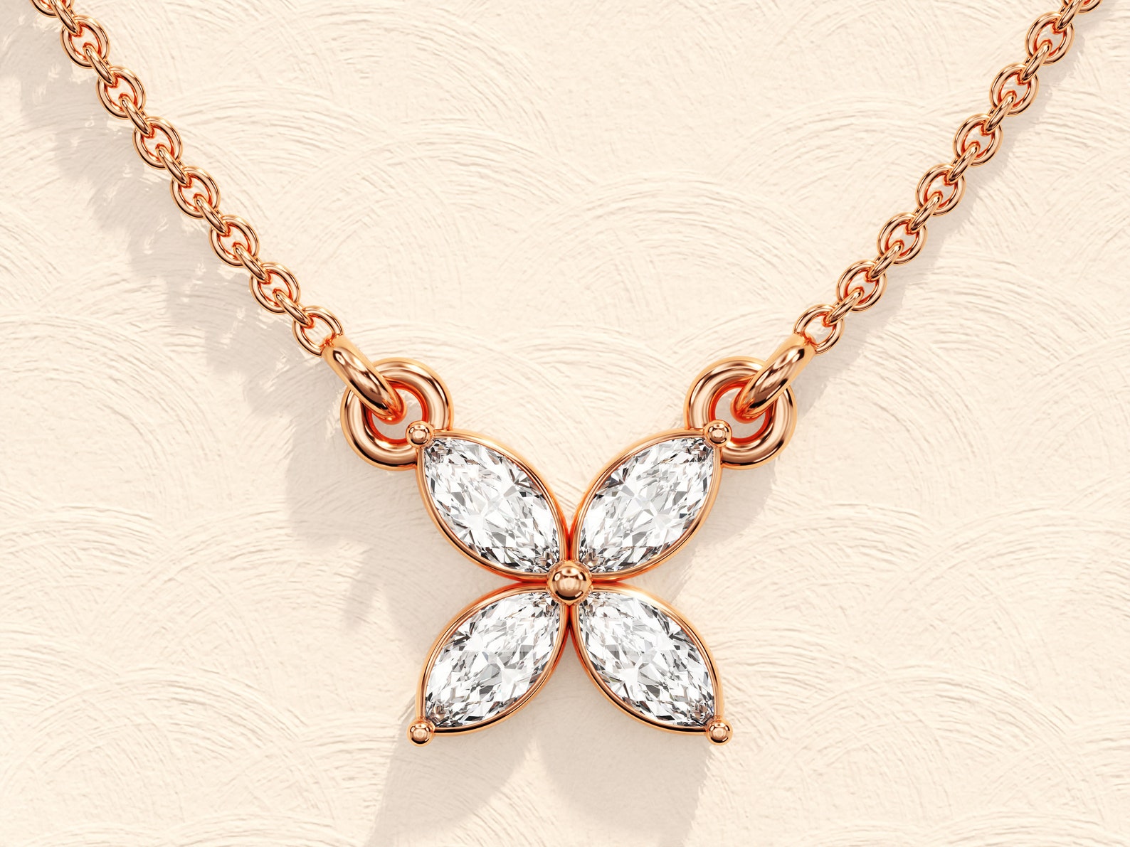 Marquise Cut Clover Necklace