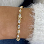 Marquise Cut Diamond Bezel Set Tennis Bracelet