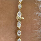 Marquise Cut Diamond Bezel Set Tennis Bracelet