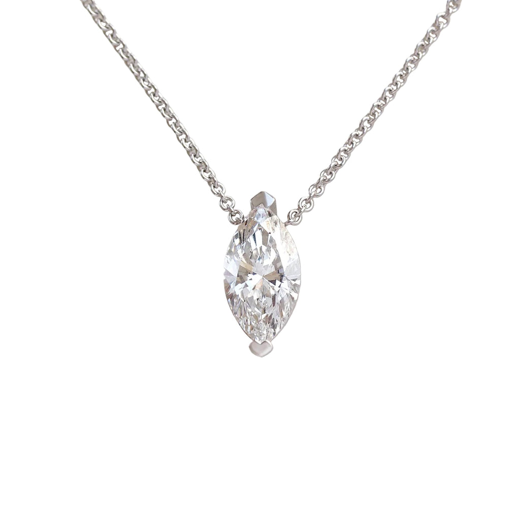 Marquise Cut Diamond Solitaire Necklace