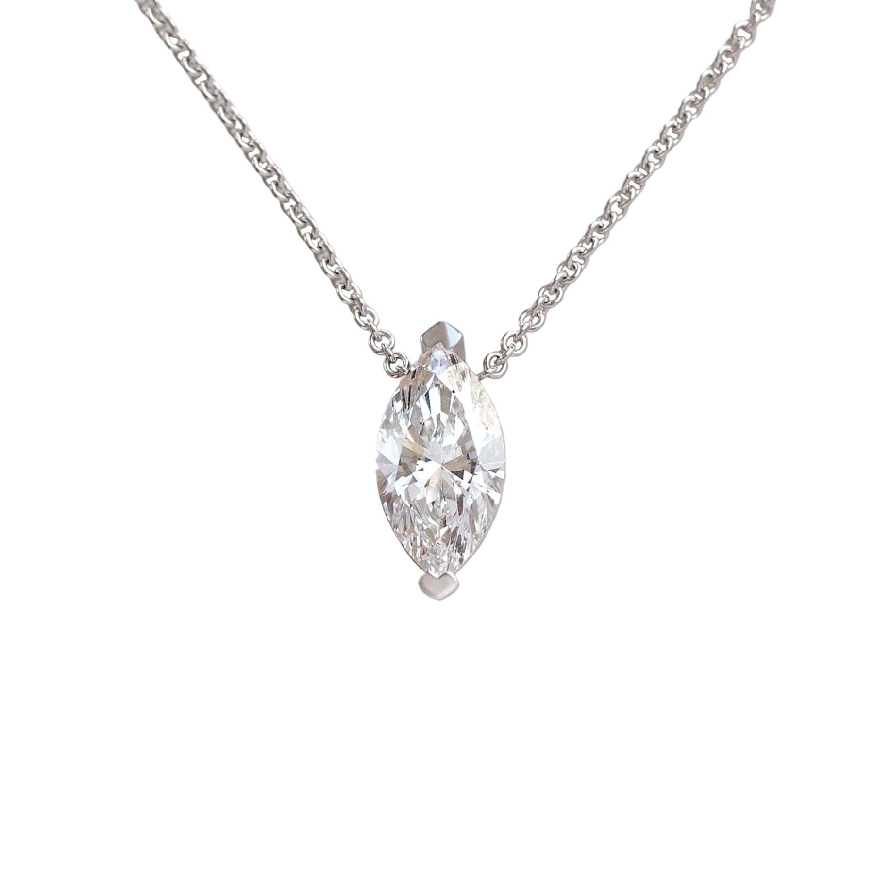 Marquise Cut Diamond Solitaire Necklace