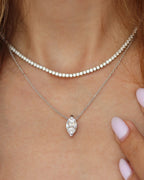 Marquise Cut Diamond Solitaire Necklace