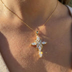 Marquise Diamond Infinity Cross Necklace