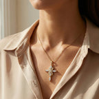 Marquise Diamond Infinity Cross Necklace