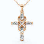 Marquise Diamond Infinity Cross Necklace
