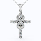 Marquise Diamond Infinity Cross Necklace