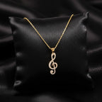 Melody Diamond Treble Clef Necklace