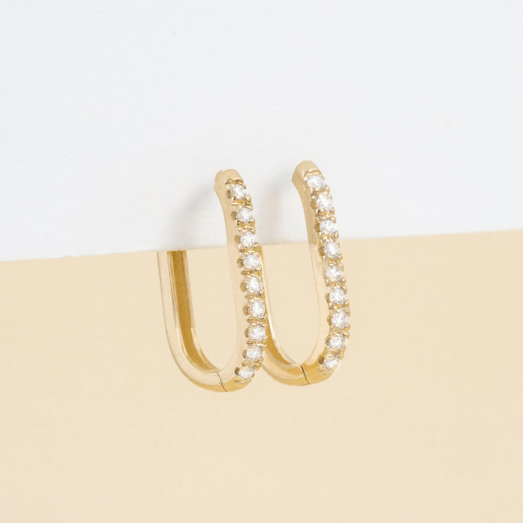 Micro pave U Hoops