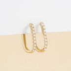 Micro pave U Hoops
