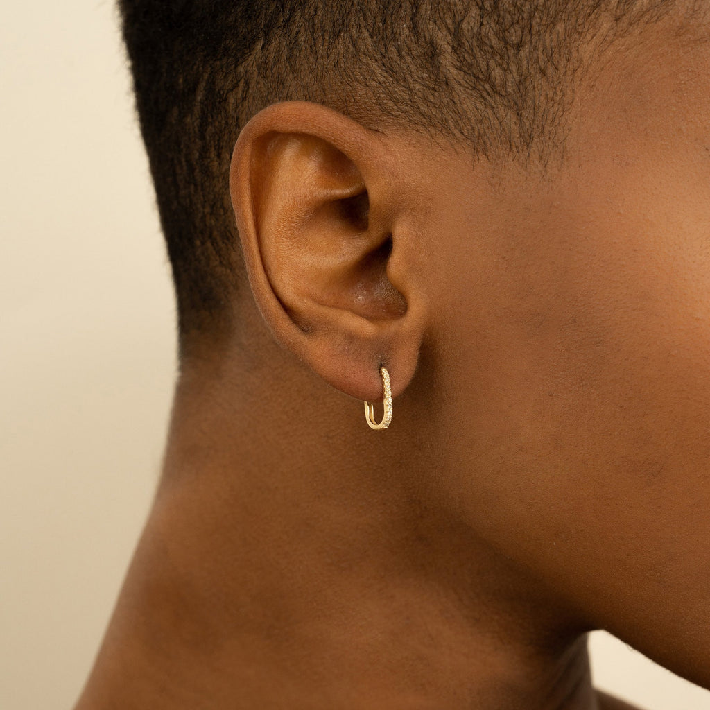 Micro pave U Hoops