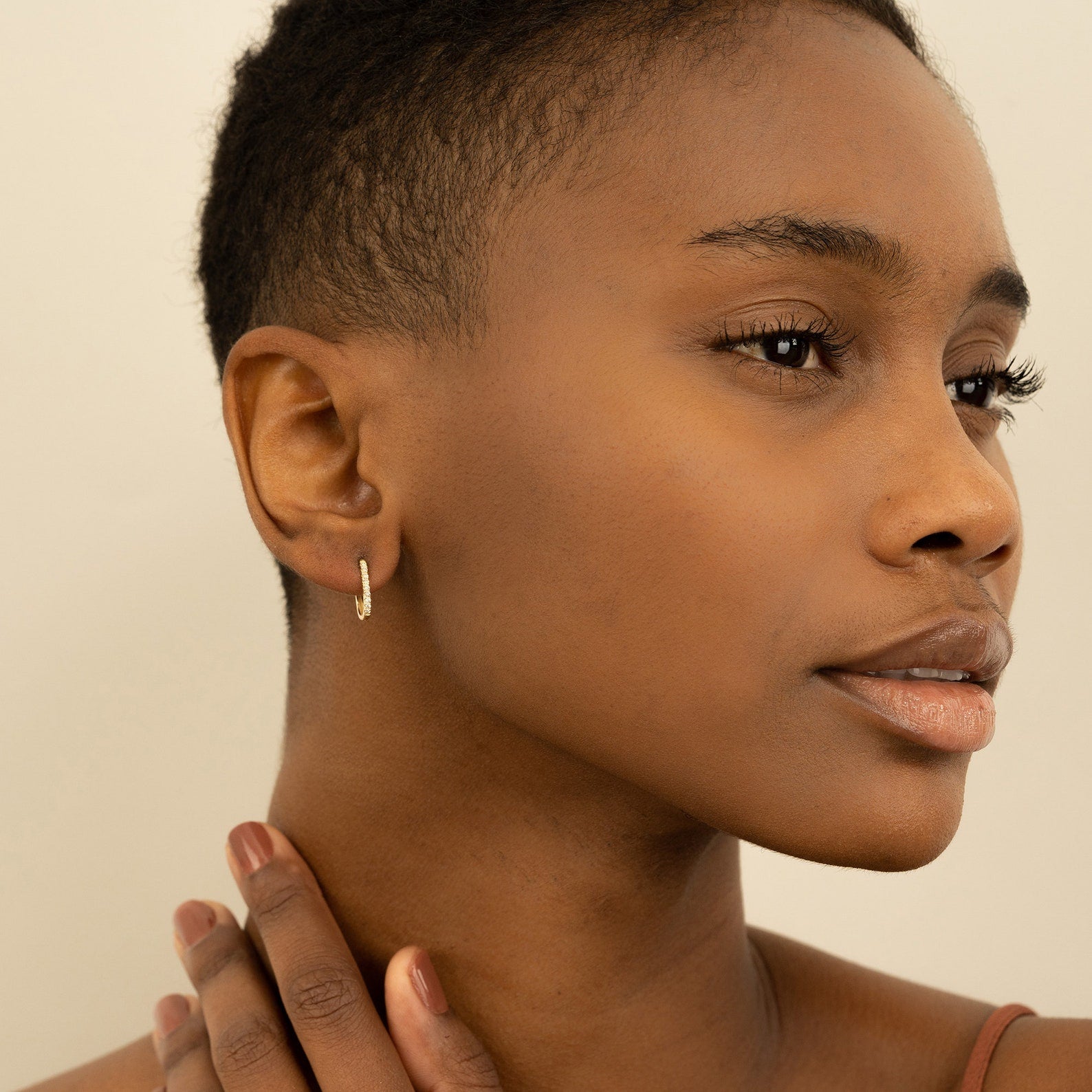 Micro pave U Hoops
