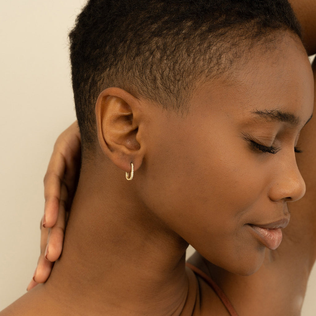 Micro pave U Hoops