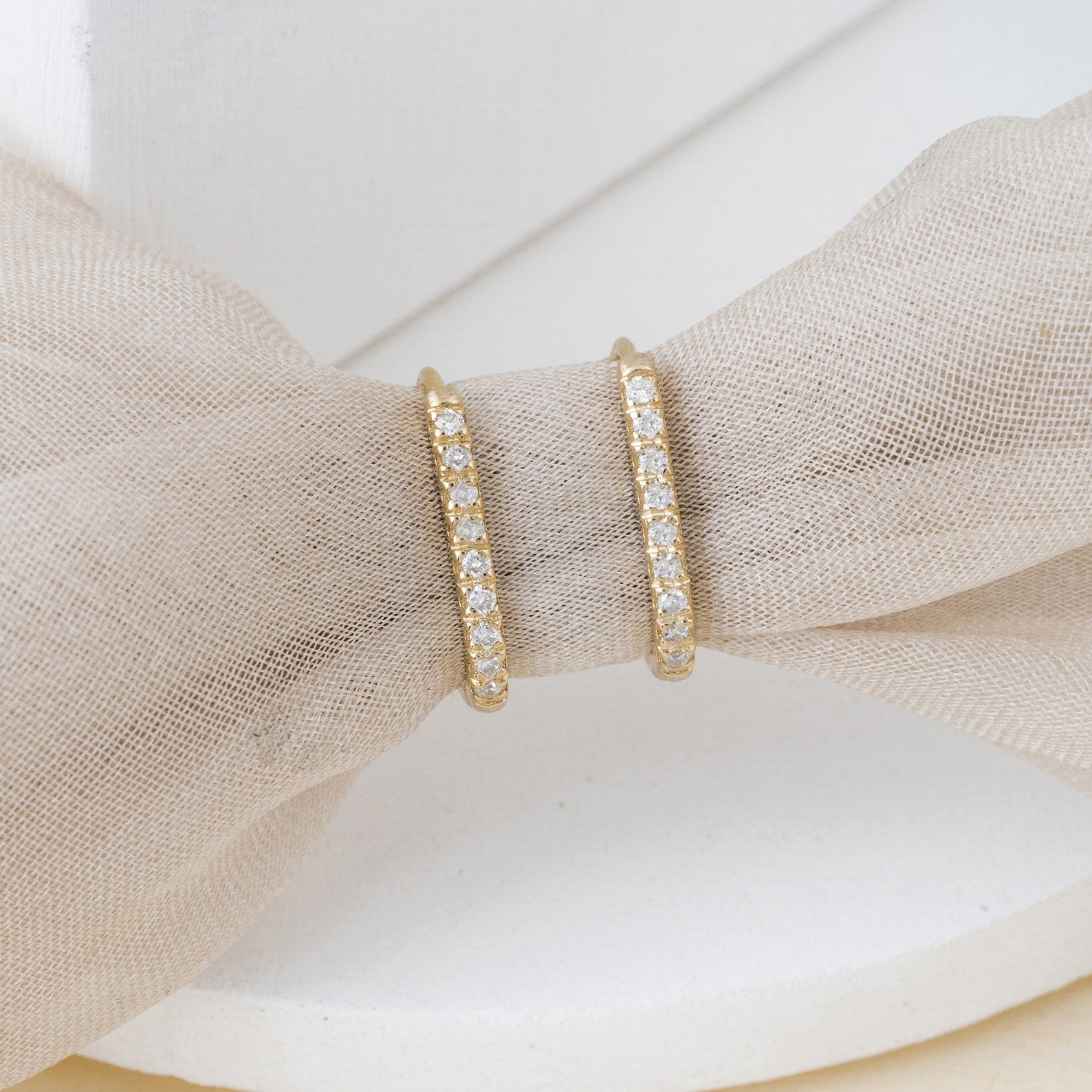 Micro pave U Hoops