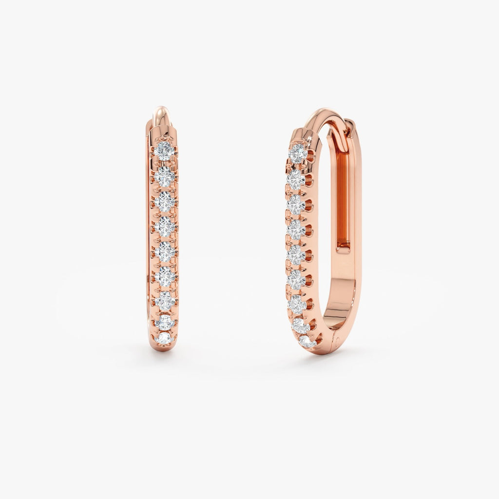 Micro pave U Hoops