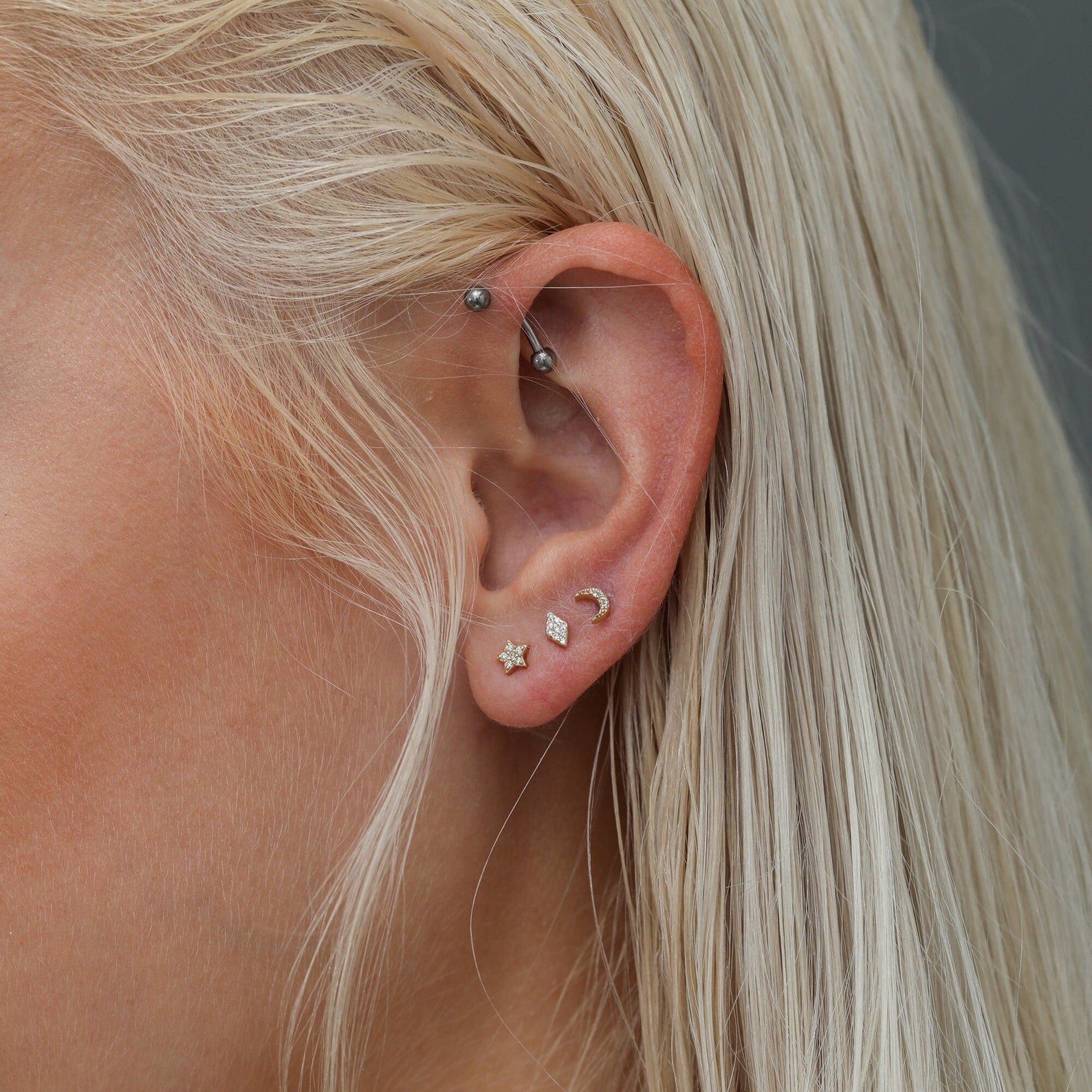 Mini Diamond Star Studs