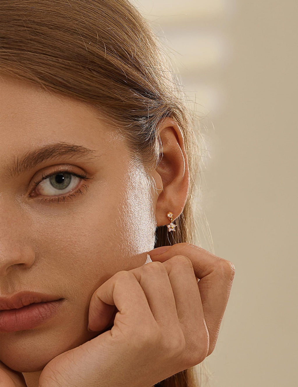 Minimal Flower Drop Studs