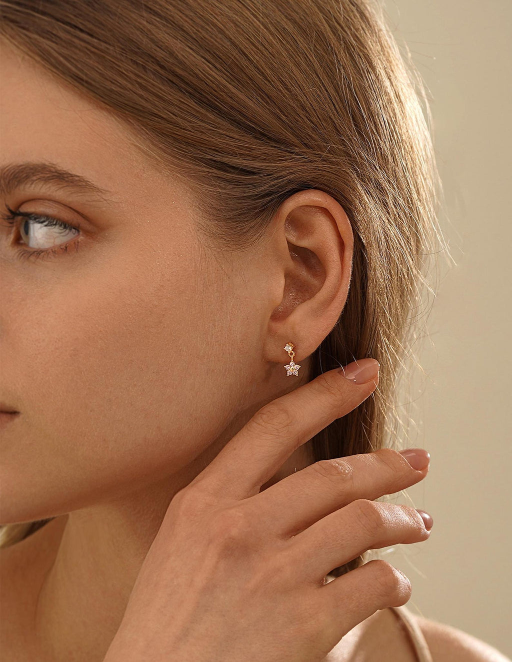 Minimal Flower Drop Studs