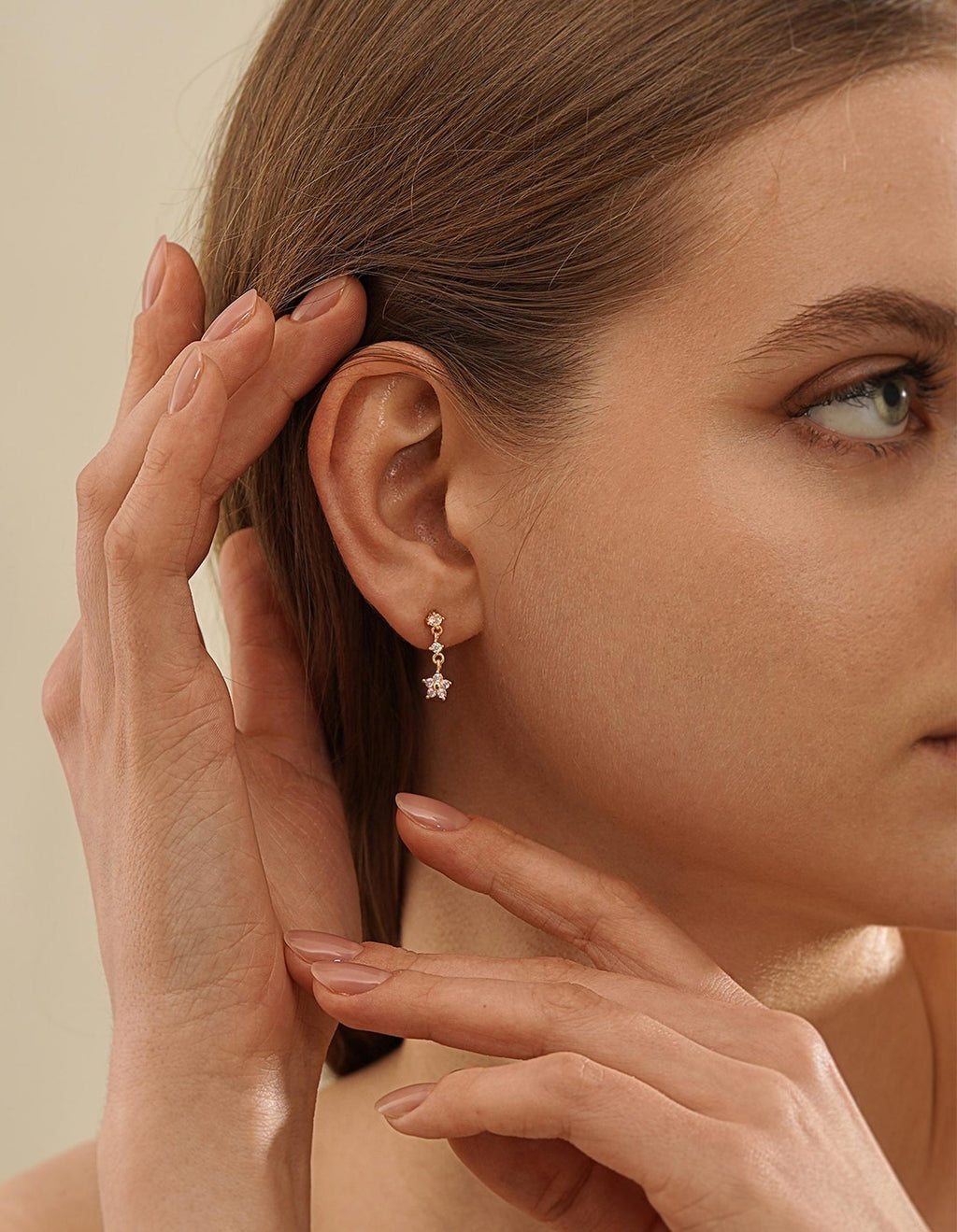 Minimal Flower Drop Studs