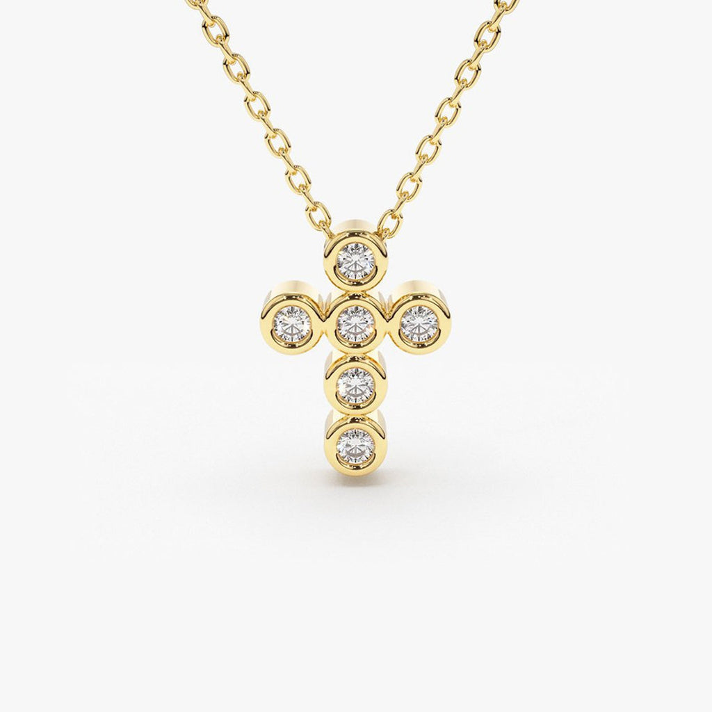 Minimal Bezel Cross Necklace