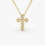 Minimal Bezel Cross Necklace