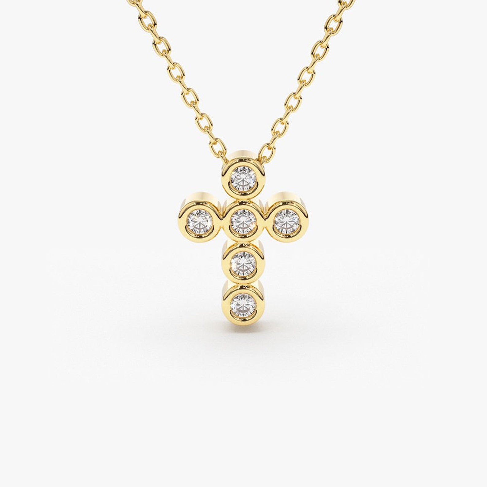 Minimal Bezel Cross Necklace