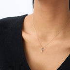 Minimal Bezel Cross Necklace
