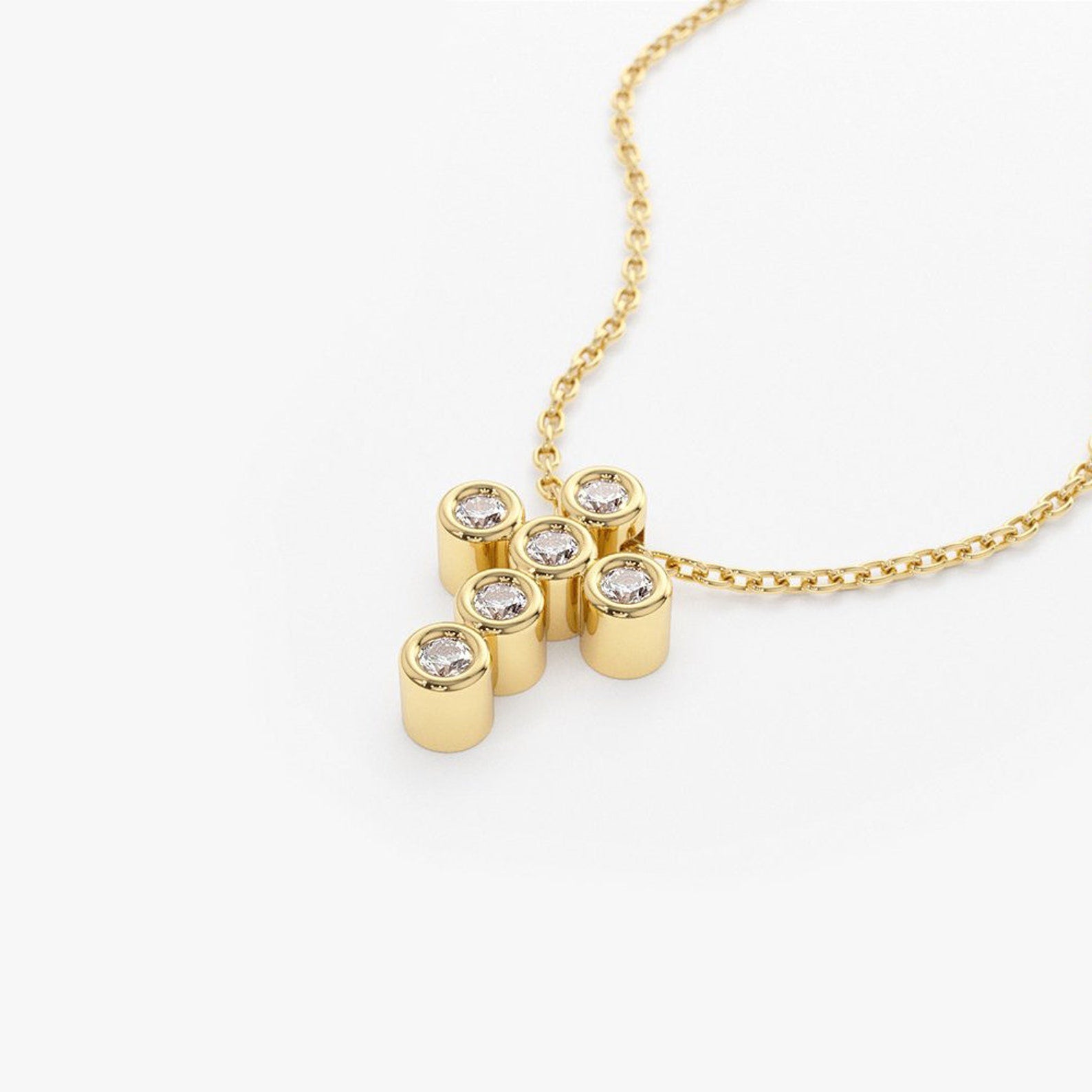 Minimal Bezel Cross Necklace