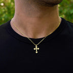 Minimal Cross Pendant Chain Necklace