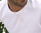 Minimal Cross Pendant Chain Necklace