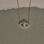 Minimal Evil Eye Diamond Necklace