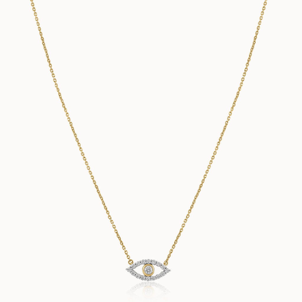 Minimal Evil Eye Diamond Necklace