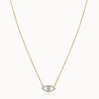 Minimal Evil Eye Diamond Necklace