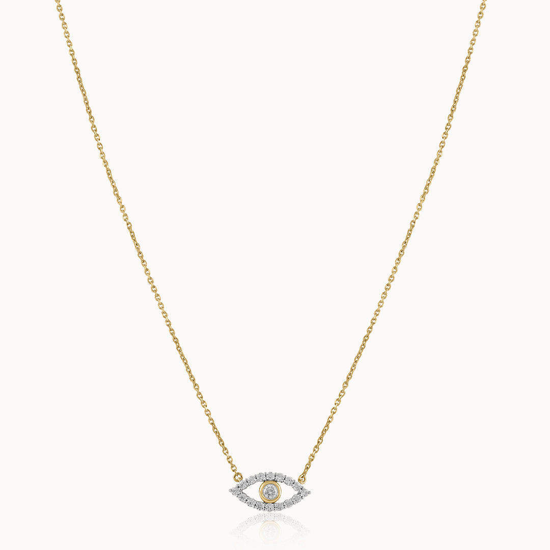 Minimal Evil Eye Diamond Necklace